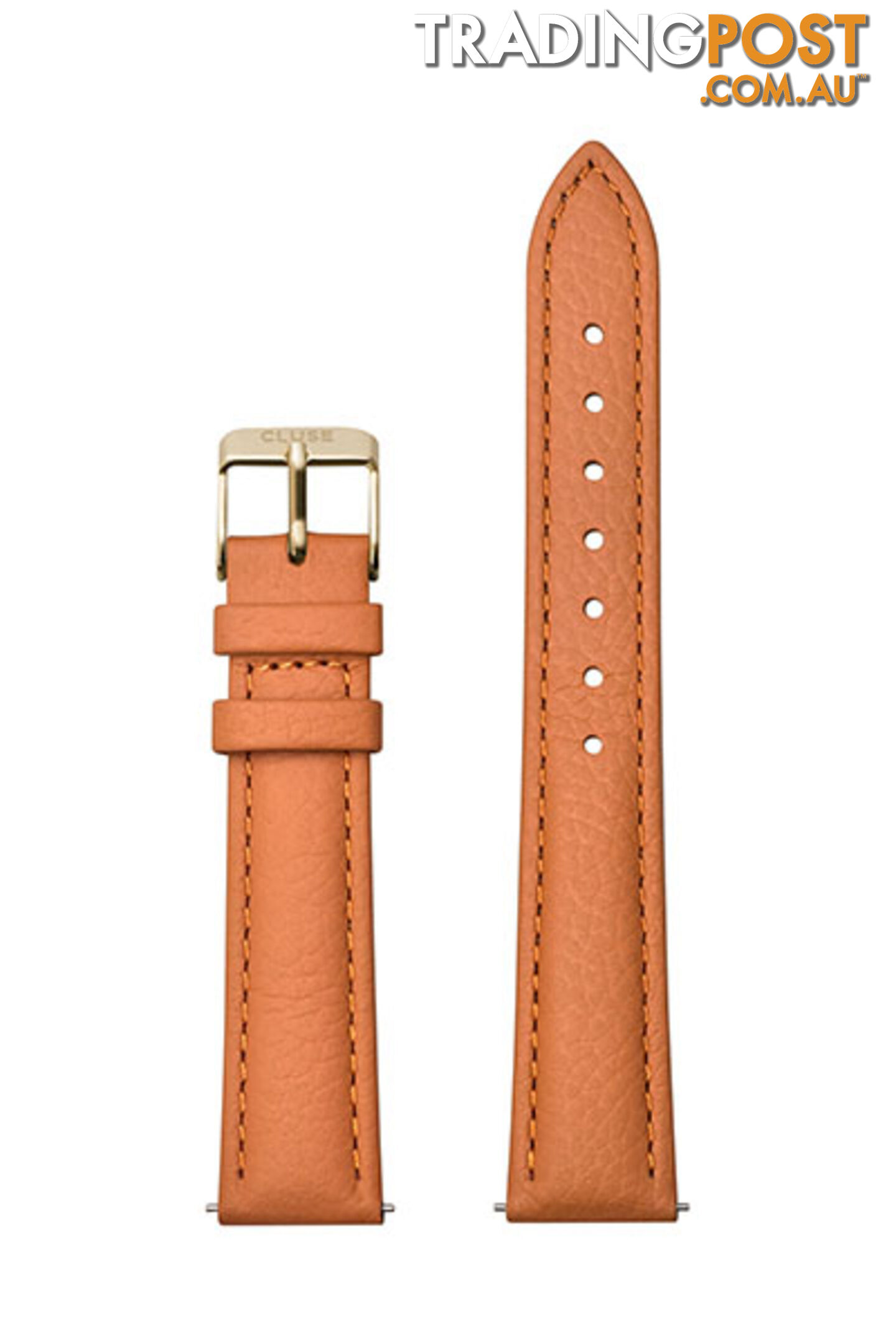 Cluse 16mm Watch Strap Sunset Orange/ Gold Leather CS1408101083 - 8719743376366