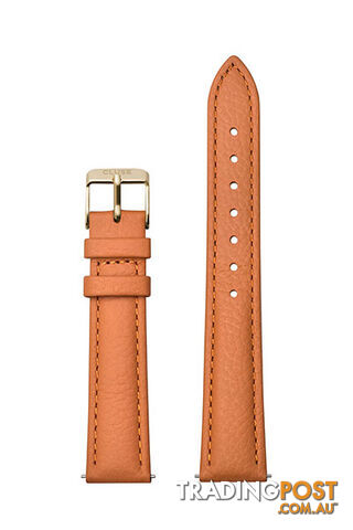 Cluse 16mm Watch Strap Sunset Orange/ Gold Leather CS1408101083 - 8719743376366