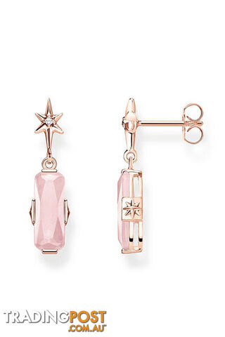 Thomas Sabo Ear Studs Pink Stone With Star TH2107RQ - 4051245474299