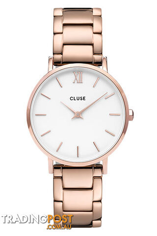 Cluse Minuit Rose Gold White/Rose Gold Link Watch CW0101203027 - 8719743375178