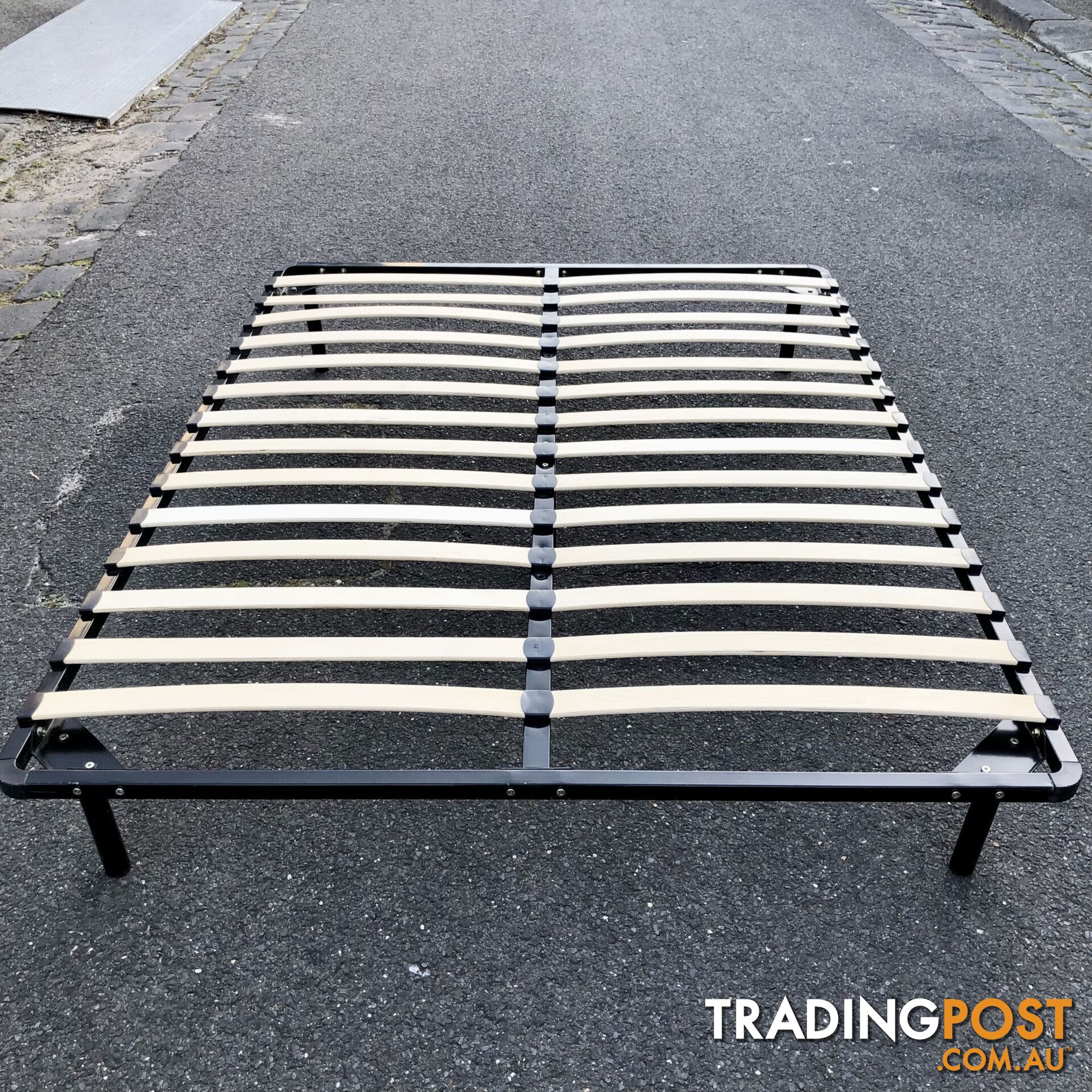 🛏Heavy-Duty QUEEN Steel & Timber Slat Bed Frame