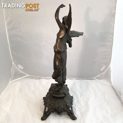 🕊Bronze Statue Art Nouveau Winged Angel of Peace Holding Dove