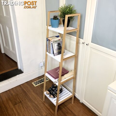 🐼138cm Tall 4-Tier Bamboo Storage Shelf