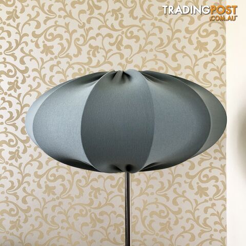 💡ONE Silver Floor Lamp with Saucer Bubble-style Fabric Shade