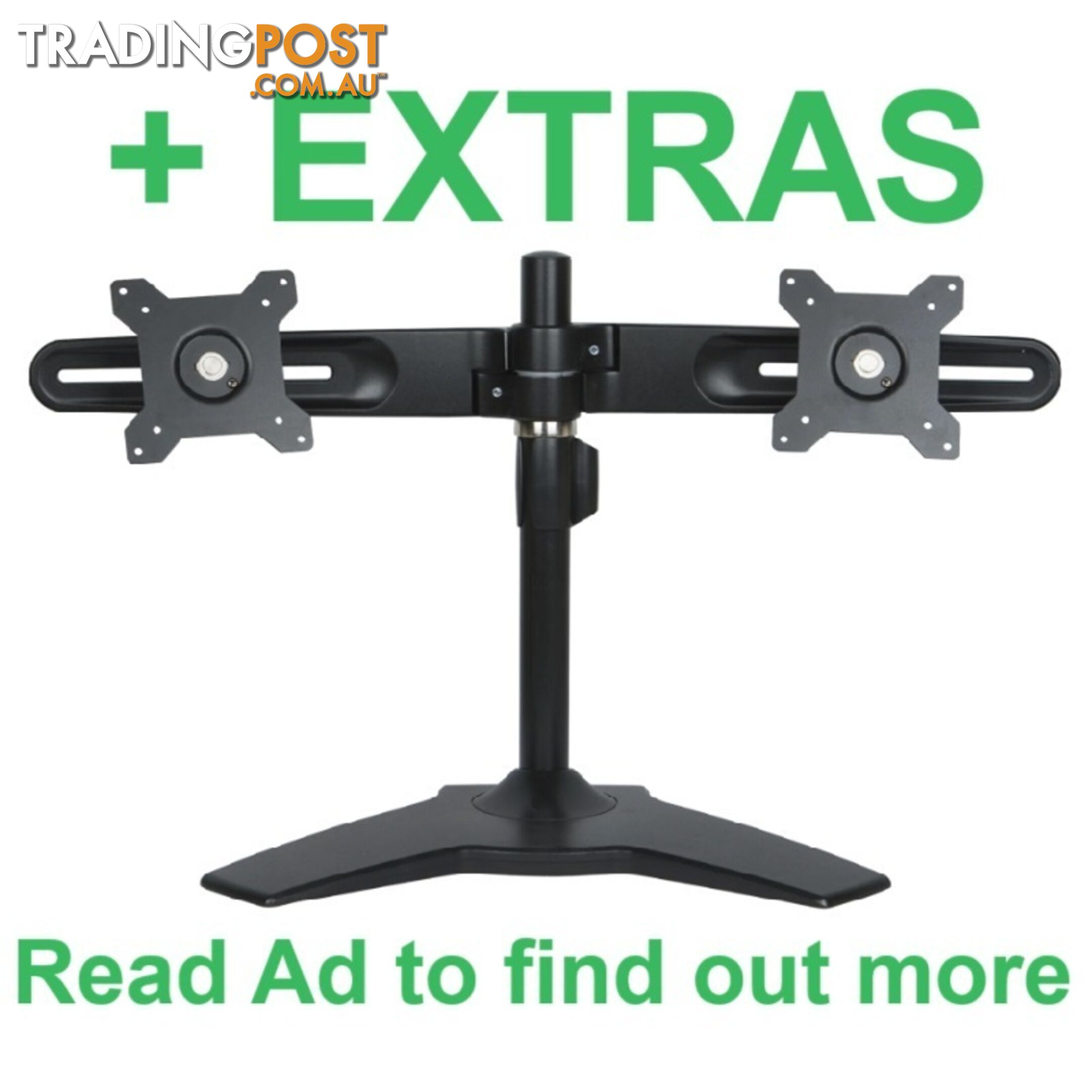 💻Fully Adjustable Dual Monitor Stand, Tilt, Swivel, Rotate, VESA Comp