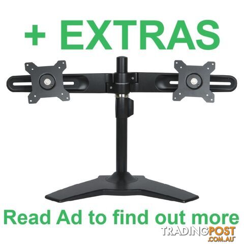 💻Fully Adjustable Dual Monitor Stand, Tilt, Swivel, Rotate, VESA Comp