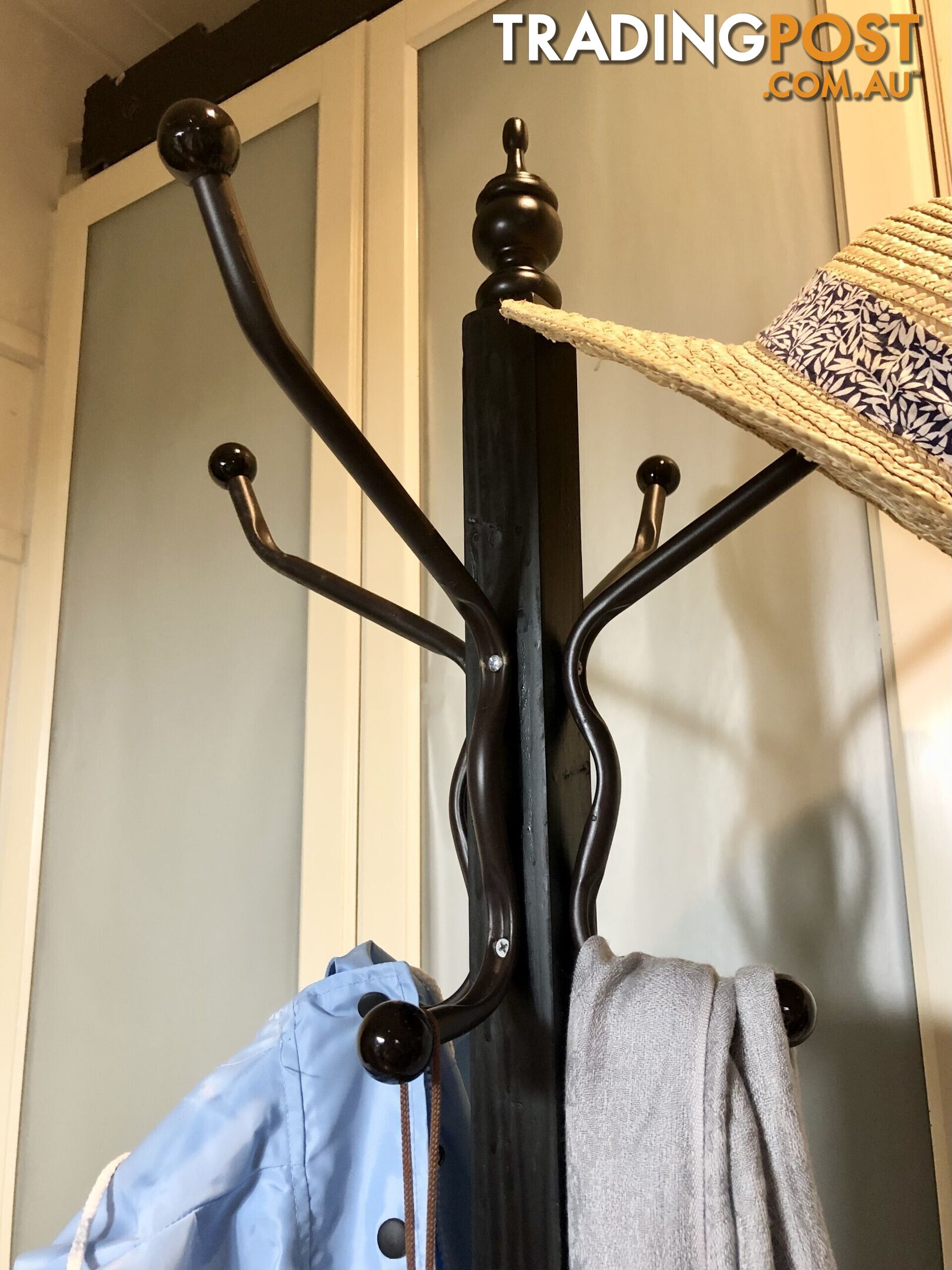 ⏳VNTG Solid Timber🌳& Steel Coat, Hat, Scarf & Umbrella Stand Rack