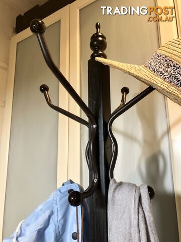 ⏳VNTG Solid Timber🌳& Steel Coat, Hat, Scarf & Umbrella Stand Rack