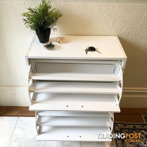 👠Twin Drawer 3-Tier Shoe Cabinet Storage Space