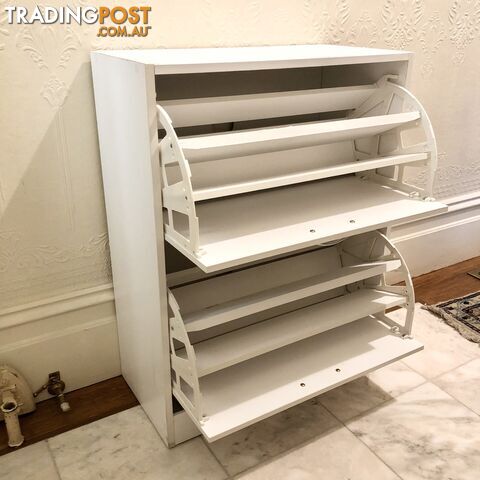 👠Twin Drawer 3-Tier Shoe Cabinet Storage Space