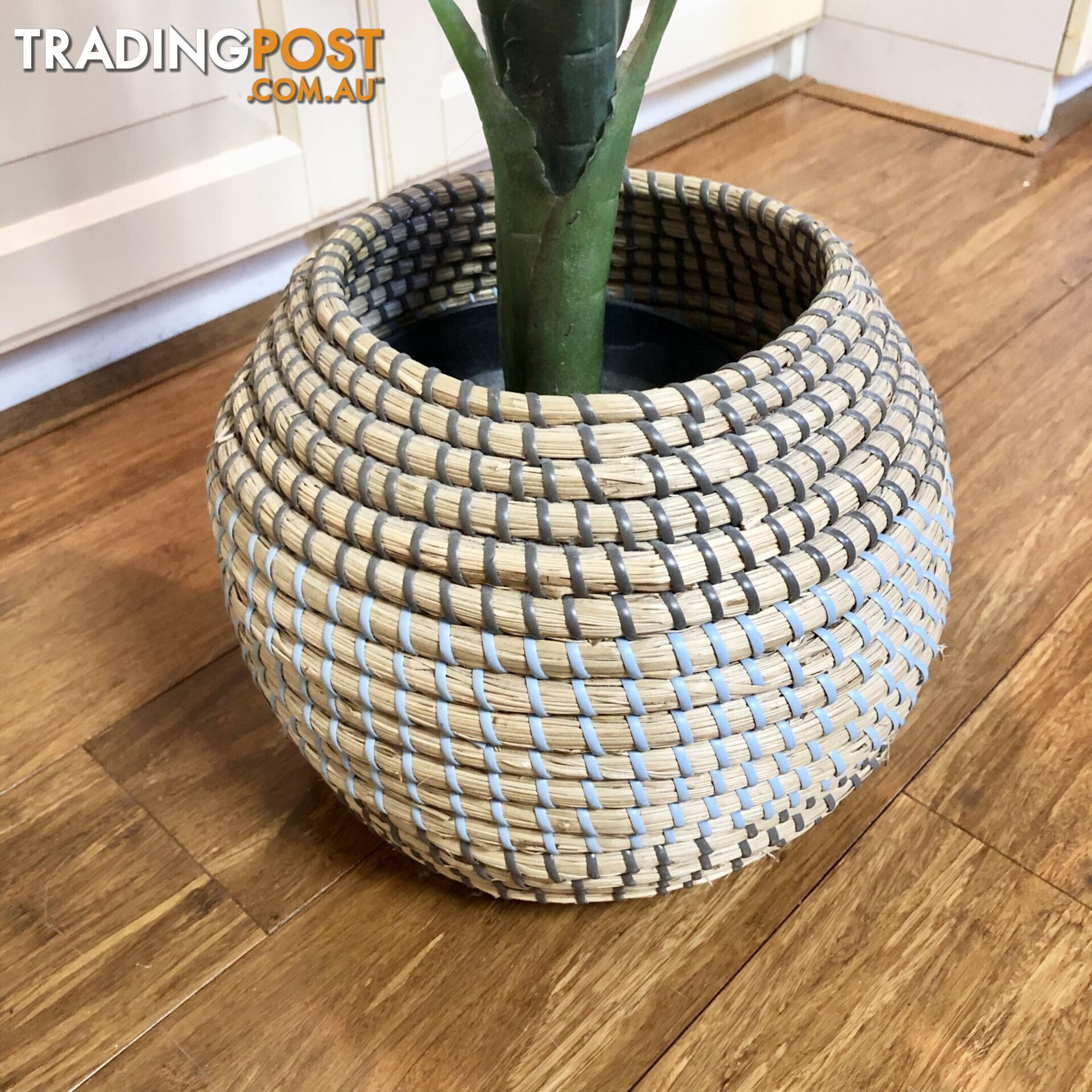 🌿100cm Artificial Plant Green Monstera in Hand Woven Pot