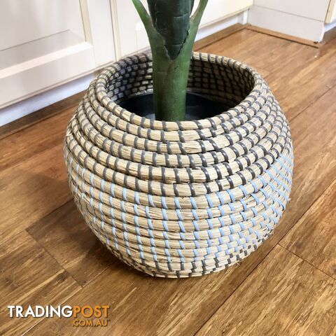 🌿100cm Artificial Plant Green Monstera in Hand Woven Pot