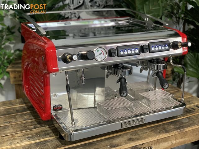 EXPOBAR RUGGERO CLASSIC V2 2 GROUP ESPRESSO COFFEE MACHINE BRAND NEW RED EASY TAP HIGH CUP