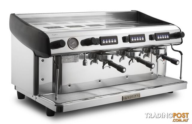EXPOBAR MEGACREM 3 GROUP ESPRESSO COFFEE MACHINE BRAND NEW STAINLESS & BLACK HIGH CUP COMMERCIAL