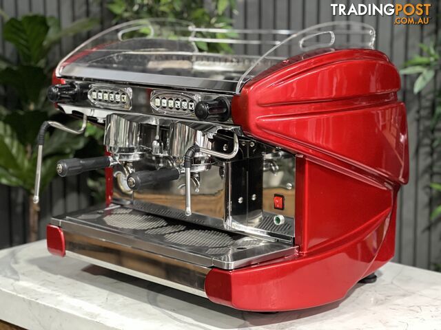 BFC LIRA COMPACT 2 GROUP ESPRESSO COFFEE MACHINE RED COMMERCIAL CAFE