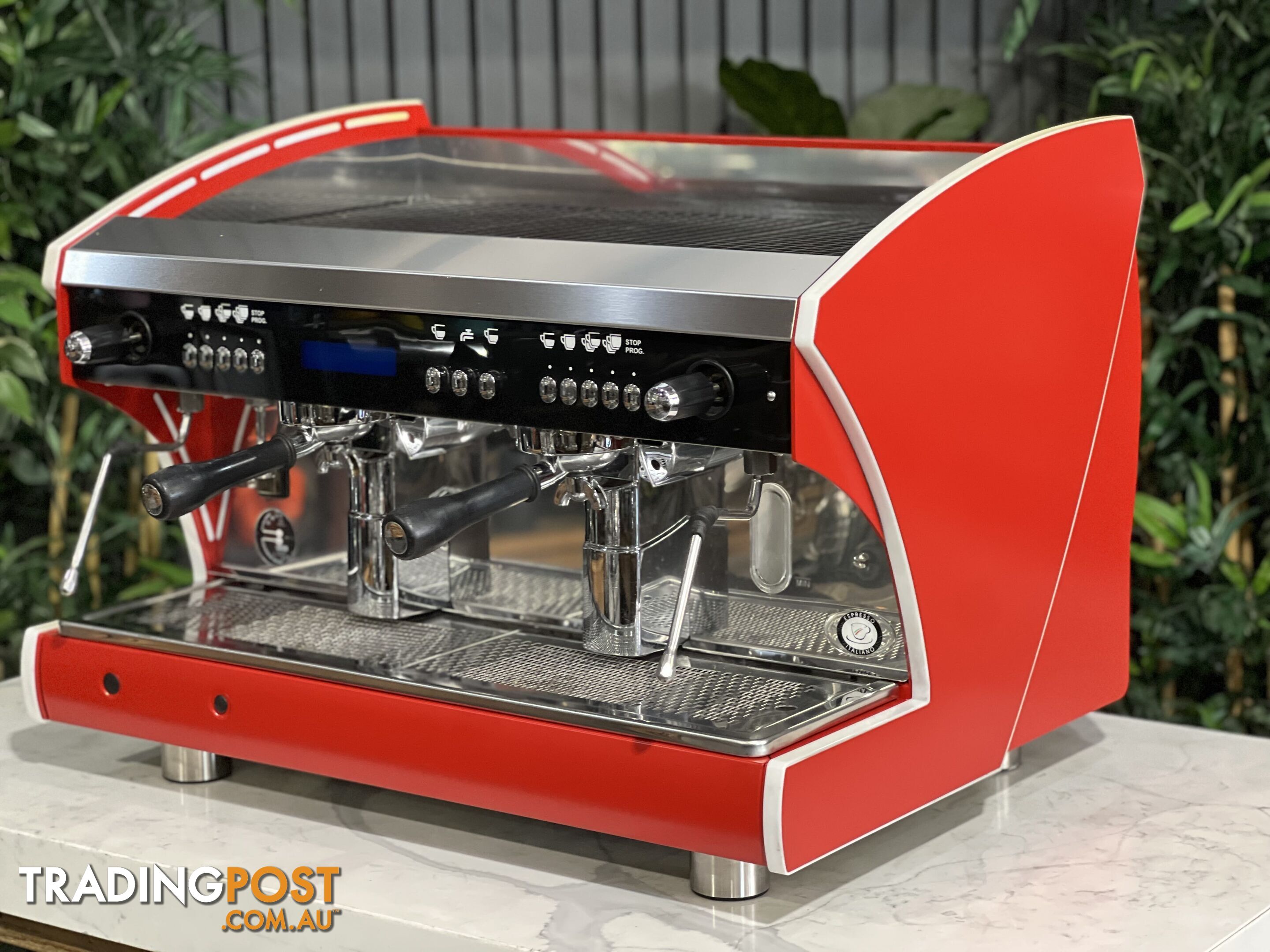 WEGA POLARIS TRON 2 GROUP ESPRESSO COFFEE MACHINE DEEP RED