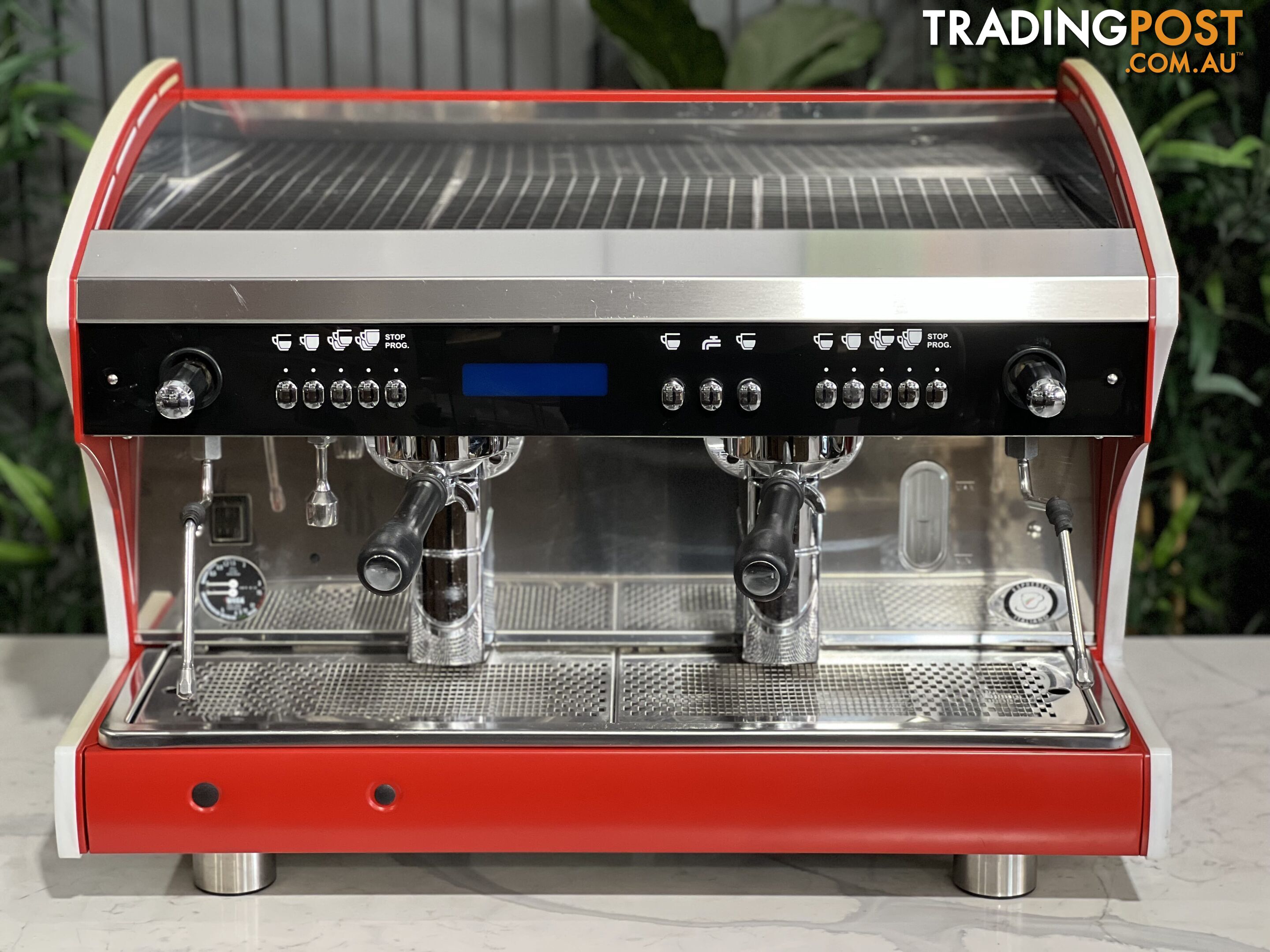 WEGA POLARIS TRON 2 GROUP ESPRESSO COFFEE MACHINE DEEP RED