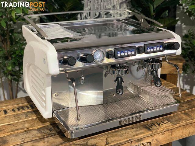 EXPOBAR RUGGERO CLASSIC V2 2 GROUP ESPRESSO COFFEE MACHINE BRAND NEW GLOSS WHITE HIGH CUP