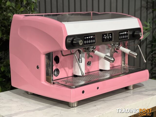 WEGA POLARIS 2 GROUP ESPRESSO COFFEE MACHINE HIGH CUP PINK & WHITE