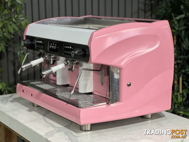 WEGA POLARIS 2 GROUP ESPRESSO COFFEE MACHINE HIGH CUP PINK & WHITE