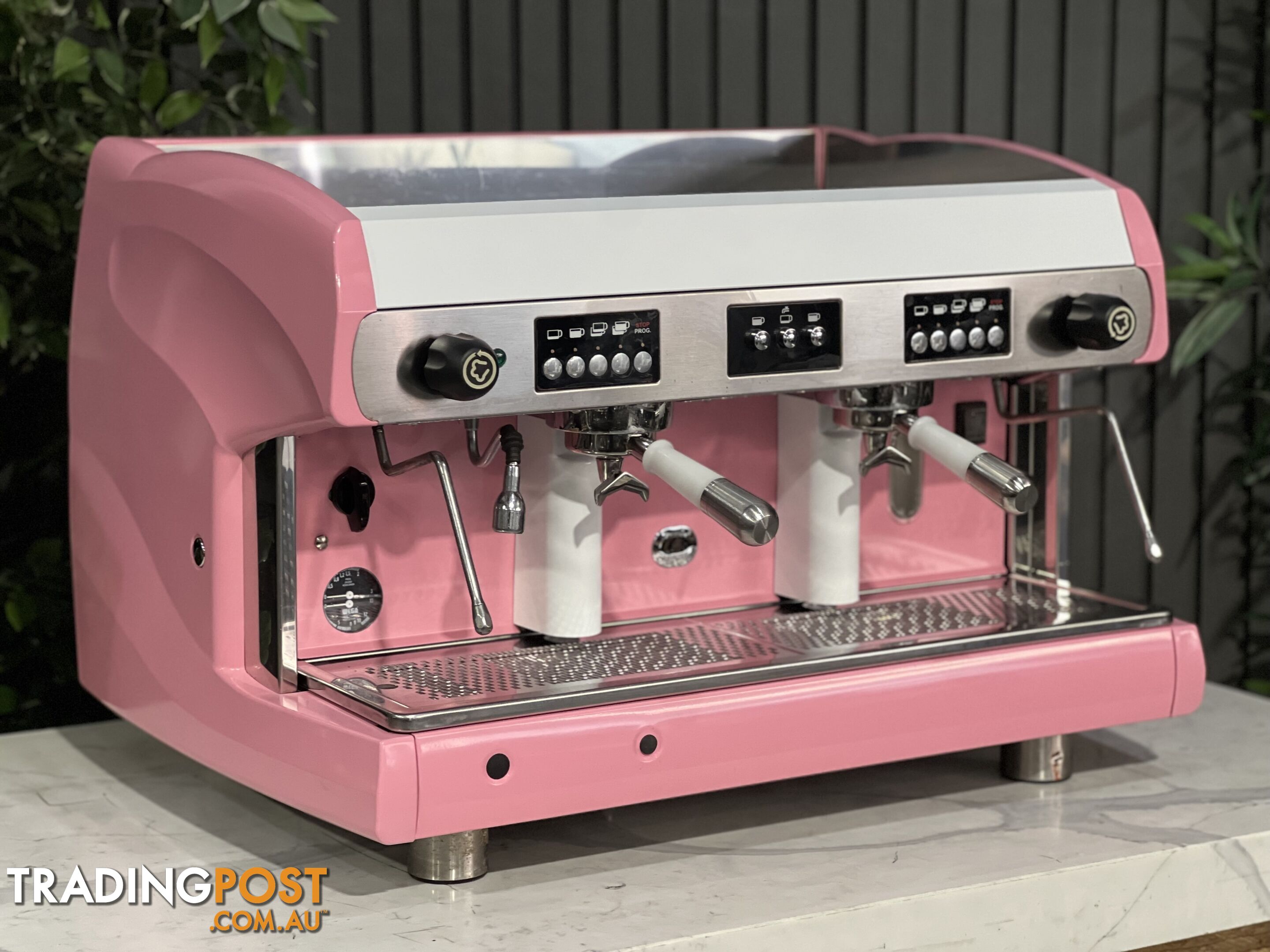 WEGA POLARIS 2 GROUP ESPRESSO COFFEE MACHINE HIGH CUP PINK & WHITE