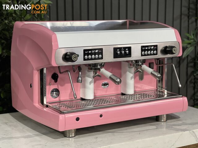 WEGA POLARIS 2 GROUP ESPRESSO COFFEE MACHINE HIGH CUP PINK & WHITE