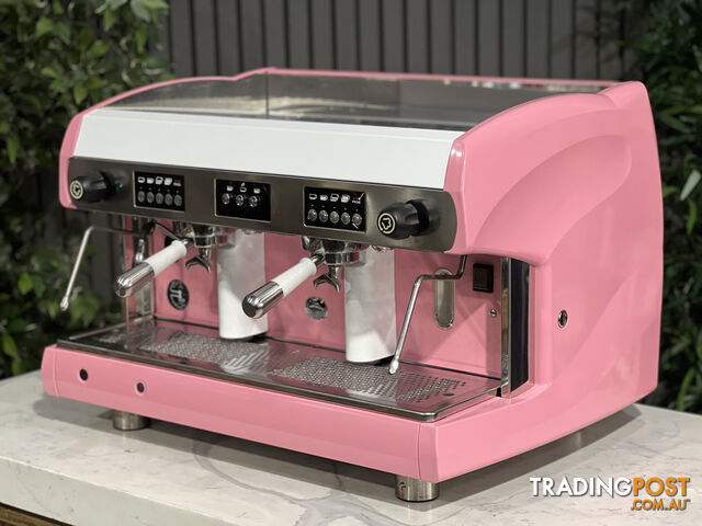 WEGA POLARIS 2 GROUP ESPRESSO COFFEE MACHINE HIGH CUP PINK & WHITE