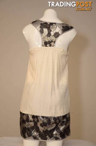VANGELICA WHITE DRESS WITH SNAKESKIN TRIM - photo 3 of 4