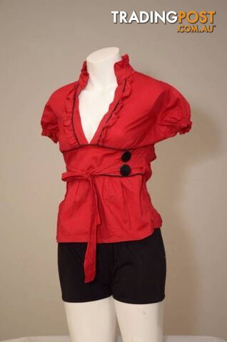 RED RUCHED TOP - photo 2 of 3