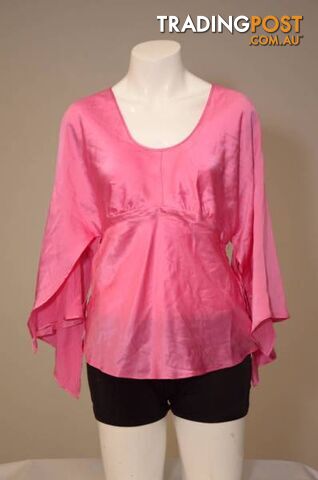 Ladies Pink Silk Top - Size L