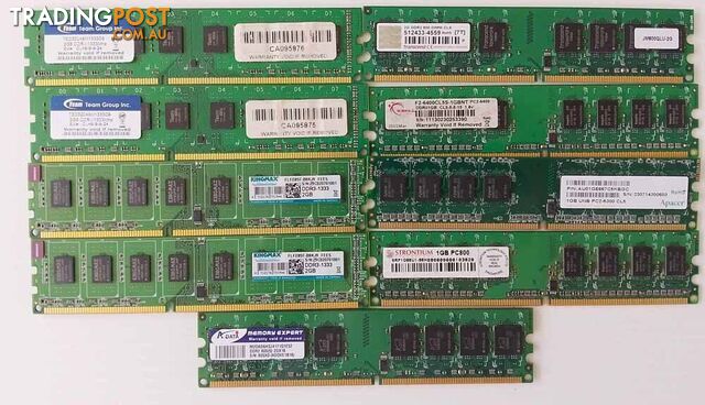 9 x DDR2 DDR3 RAM 1 GB 2 GB Apacer GSkill Strontum Transcend Kingmax Team Group