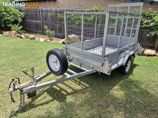 7ft x 4ft Box Caged with Ramp Galv Trailer