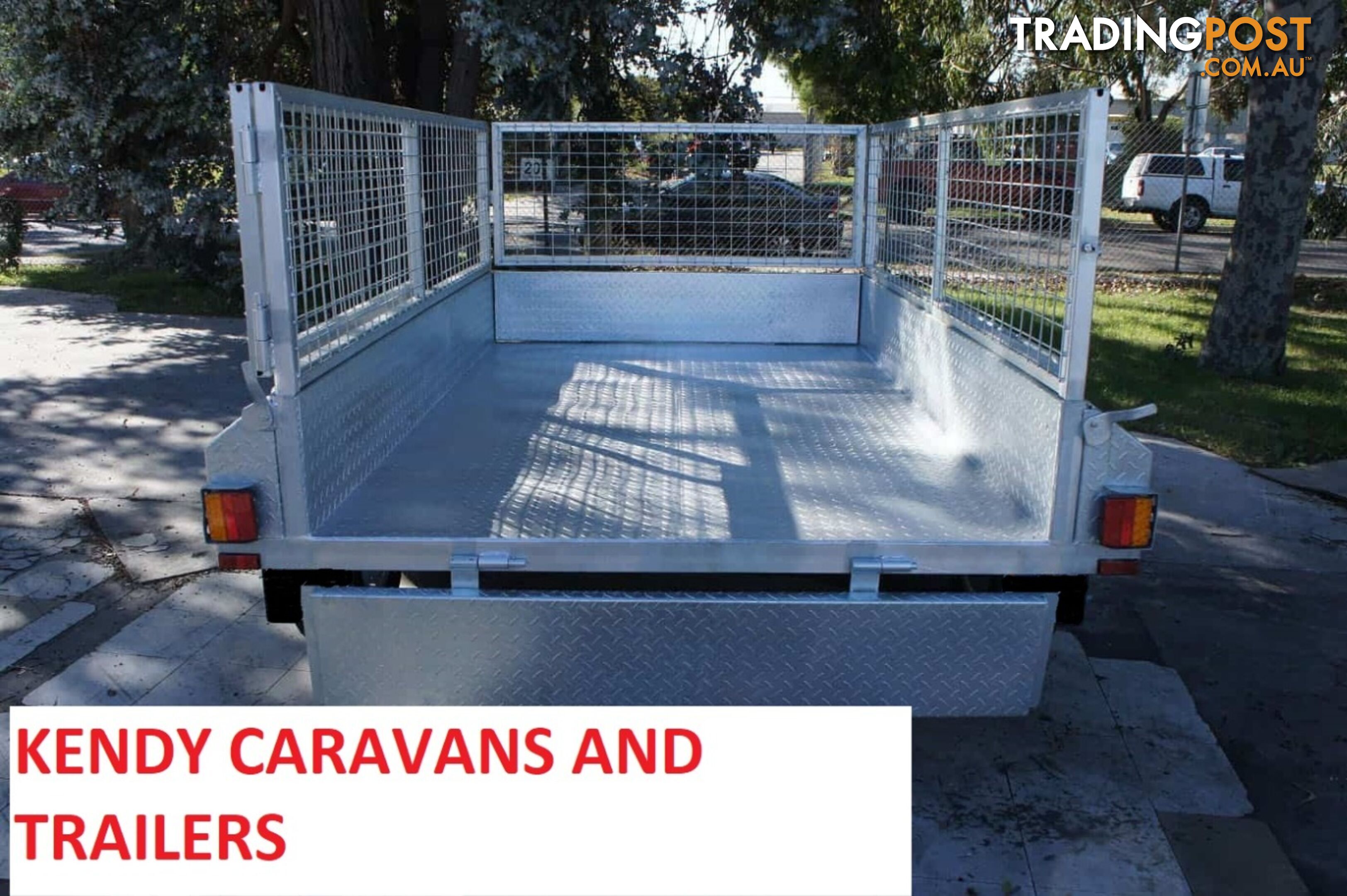 9 x 5 tandem axle (braked 3200kg) hot dipped galvanised H/duty box trailer with 600 mm cage  Feature