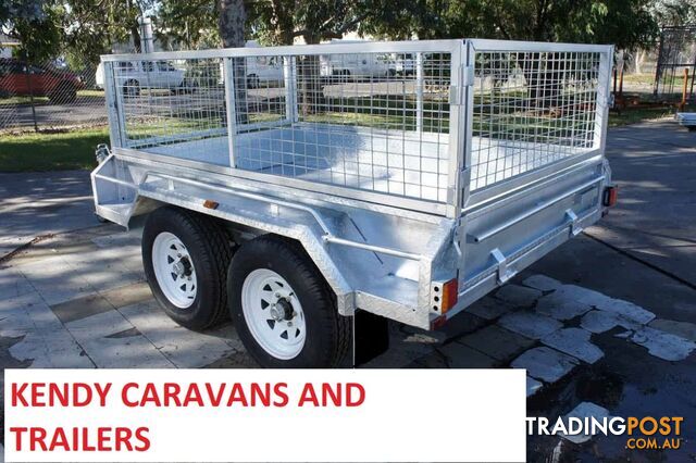 9 x 5 tandem axle (braked 3200kg) hot dipped galvanised H/duty box trailer with 600 mm cage  Feature
