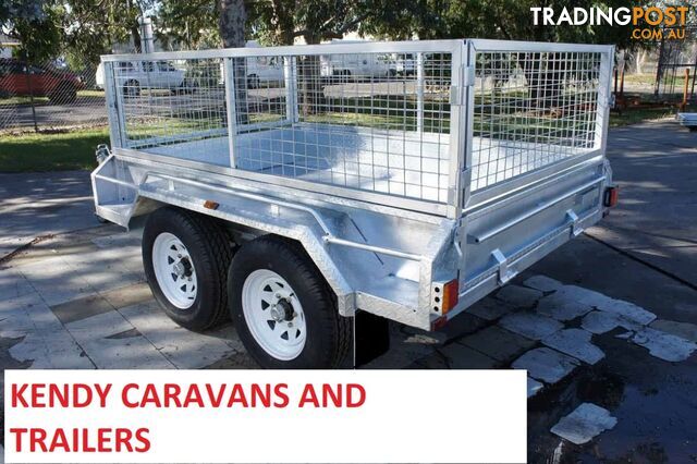 9 x 5 tandem axle (braked 3200kg) hot dipped galvanised H/duty box trailer with 600 mm cage  Feature