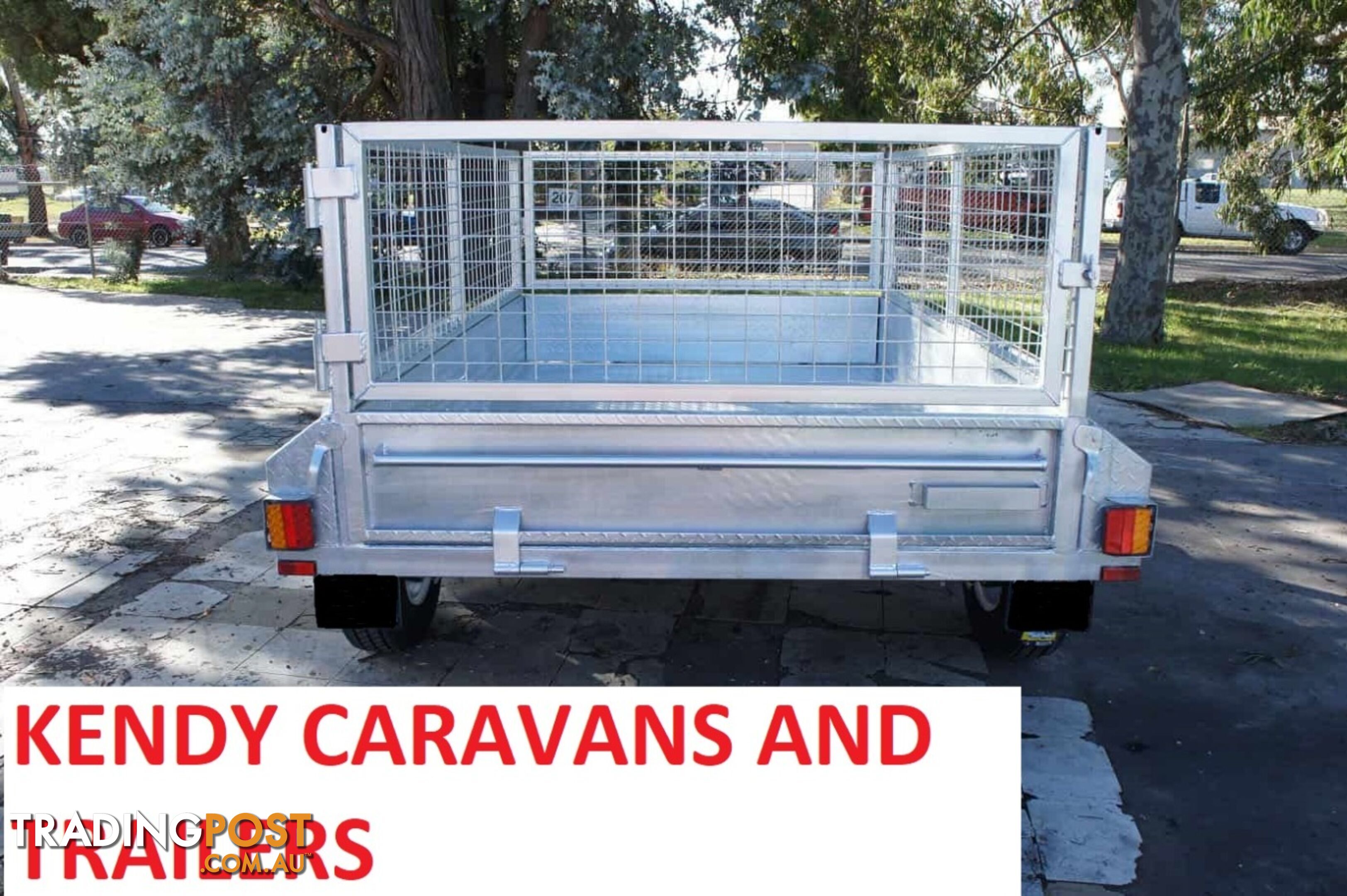 9 x 5 tandem axle (braked 3200kg) hot dipped galvanised H/duty box trailer with 600 mm cage  Feature