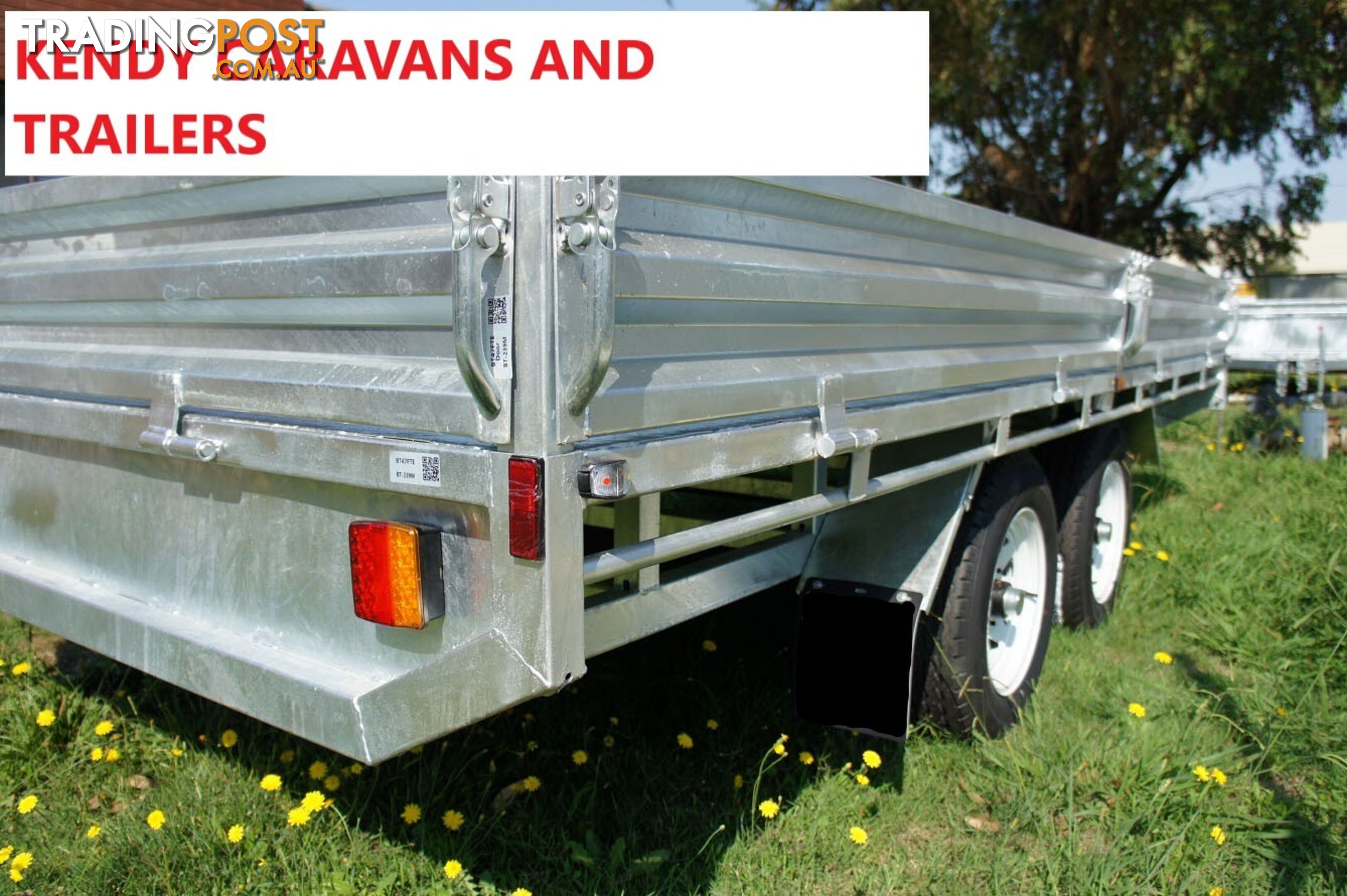 14x7 FLAT TOP TRIALER TANDEM AXLE 3500kg ATM WITH REMOVABLE SIDES 