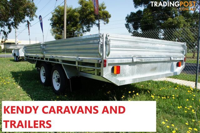 14x7 FLAT TOP TRIALER TANDEM AXLE 3500kg ATM WITH REMOVABLE SIDES 