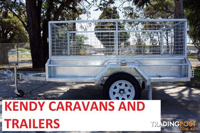 6x4 HEAVY DUTY HOT DIPPED GALVANISED SINGLE AXLE BOX TRAILER WITH 600mm CAGE 