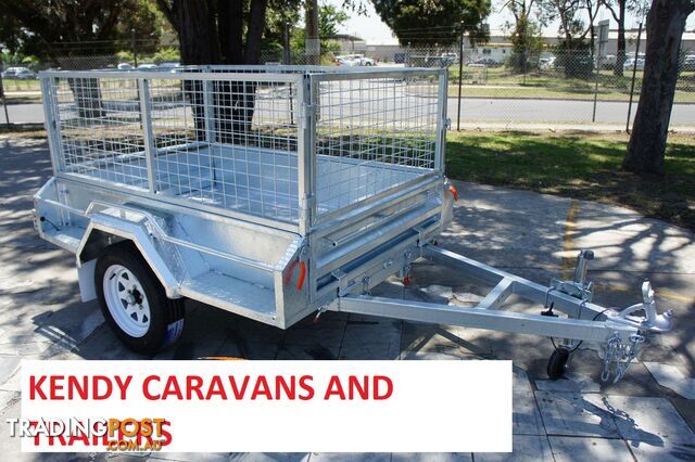 6x4 HEAVY DUTY HOT DIPPED GALVANISED SINGLE AXLE BOX TRAILER WITH 600mm CAGE 