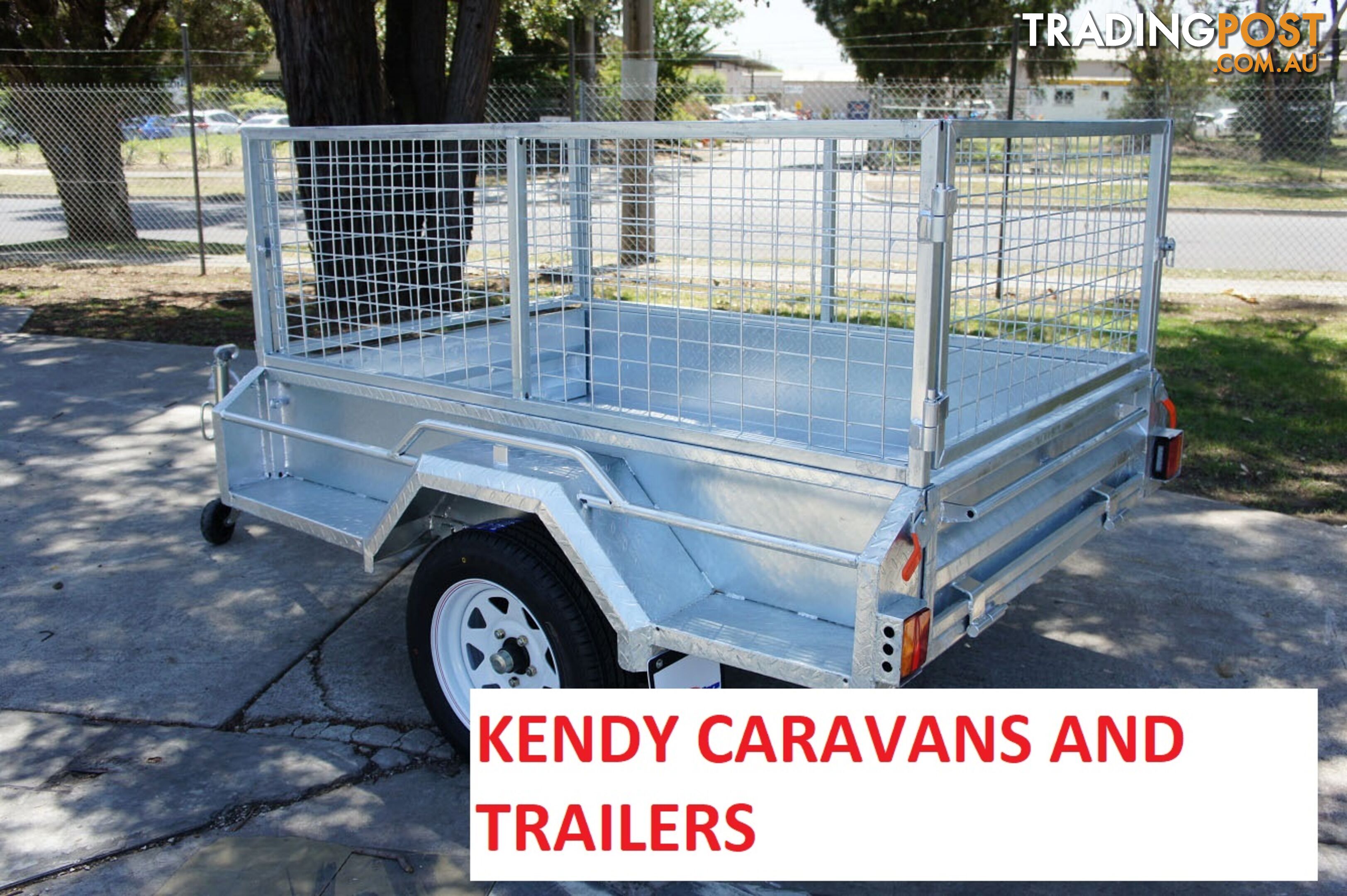 6x4 HEAVY DUTY HOT DIPPED GALVANISED SINGLE AXLE BOX TRAILER WITH 600mm CAGE 