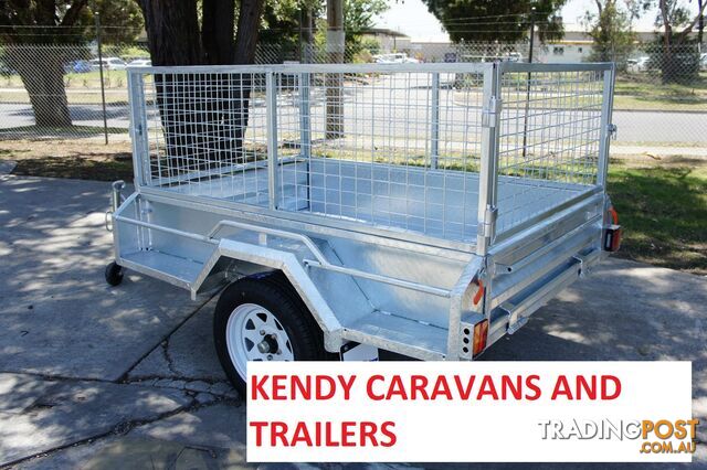 6x4 HEAVY DUTY HOT DIPPED GALVANISED SINGLE AXLE BOX TRAILER WITH 600mm CAGE 