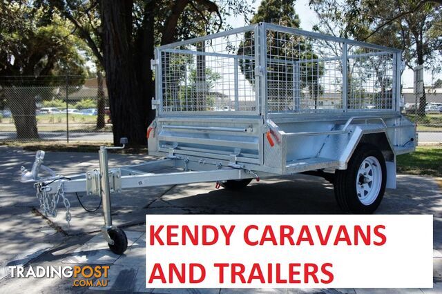 6x4 HEAVY DUTY HOT DIPPED GALVANISED SINGLE AXLE BOX TRAILER WITH 600mm CAGE 