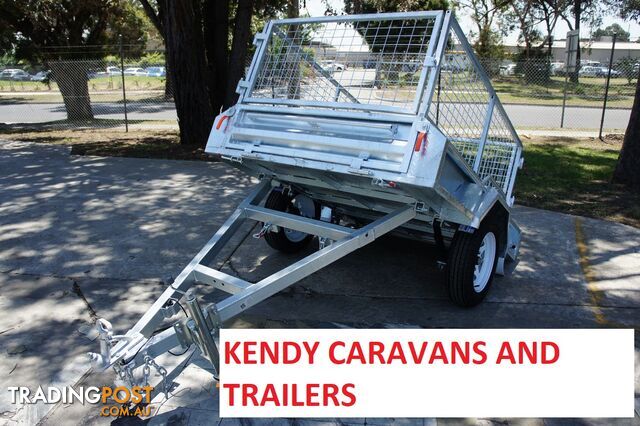 6x4 HEAVY DUTY HOT DIPPED GALVANISED SINGLE AXLE BOX TRAILER WITH 600mm CAGE 