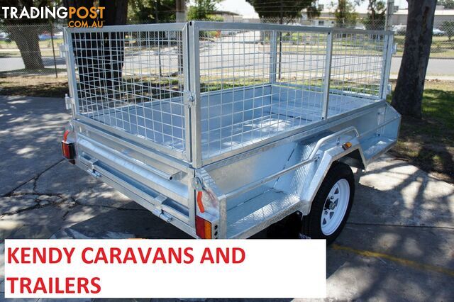 6x4 HEAVY DUTY HOT DIPPED GALVANISED SINGLE AXLE BOX TRAILER WITH 600mm CAGE 