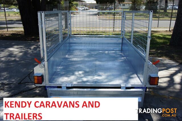 6x4 HEAVY DUTY HOT DIPPED GALVANISED SINGLE AXLE BOX TRAILER WITH 600mm CAGE 