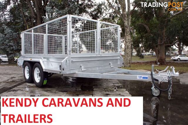 10 x 6 tandem axle (braked 3200kg) hot dipped galvanised H/duty box trailer with 900 mm cage
