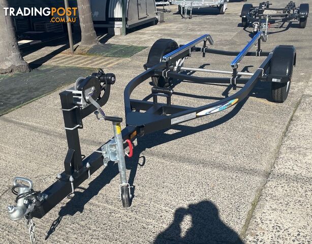 ALUMINIUM CHASSIS (BLACK POWDER COATED) BOAT TRAILER SUITS UP TO A 4.35mt ALUMINIUM HULL