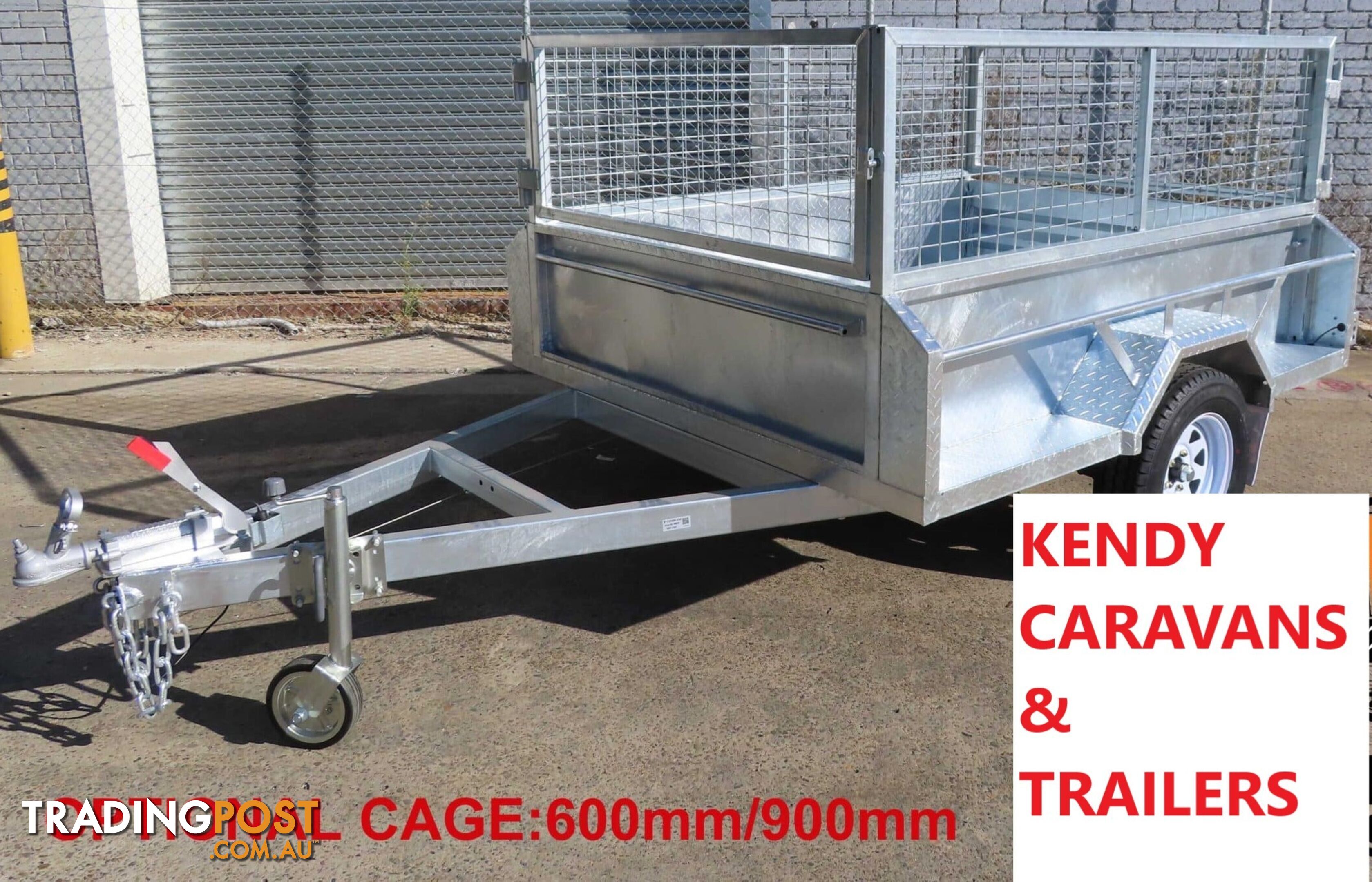 7x5 SINGLE AXLE BRAKED HIGH SIDED GALVANISED BOX TRAILER 1400kg ATM