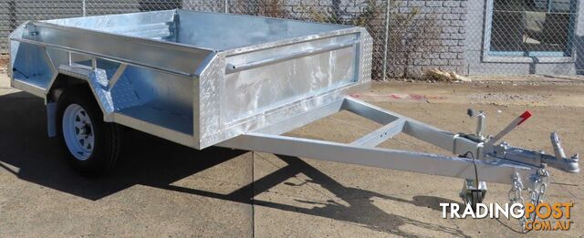 7x5 SINGLE AXLE BRAKED HIGH SIDED GALVANISED BOX TRAILER 1400kg ATM